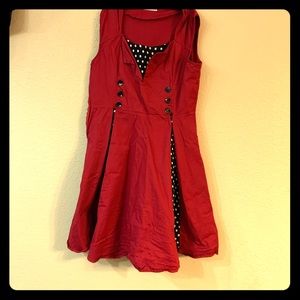 Pinup dress with polka dot insert